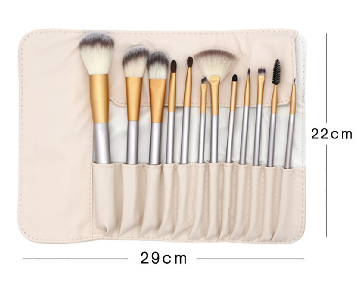 Ivory White Corrugated Nylon Cosmetic Brush Set