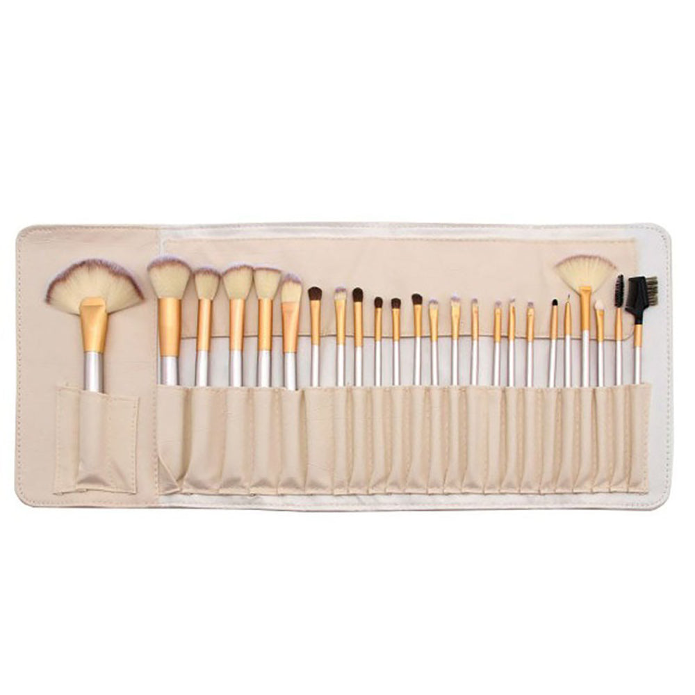 Ivory White Corrugated Nylon Cosmetic Brush Set