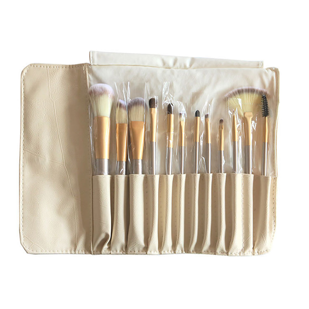 Ivory White Corrugated Nylon Cosmetic Brush Set