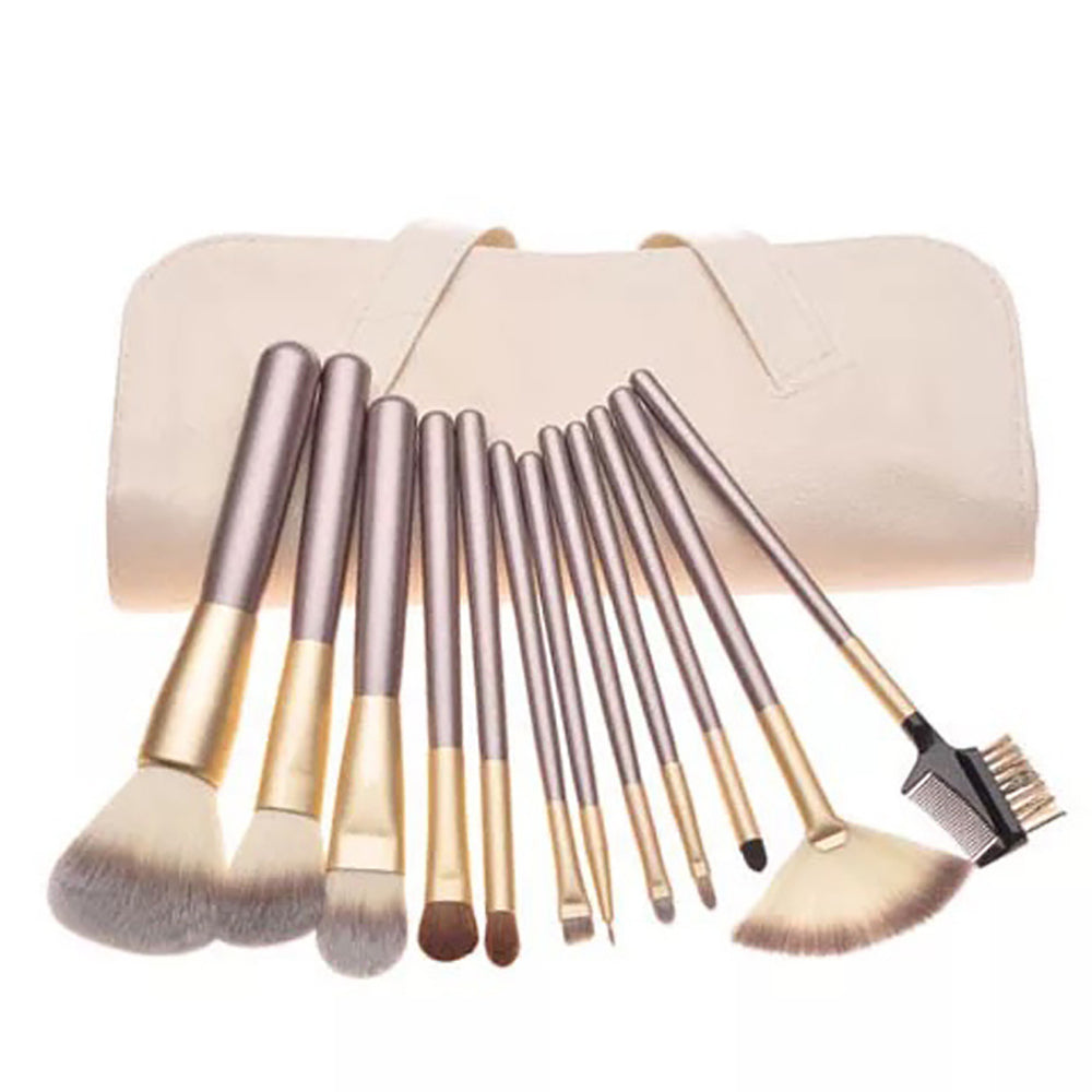 Ivory White Corrugated Nylon Cosmetic Brush Set