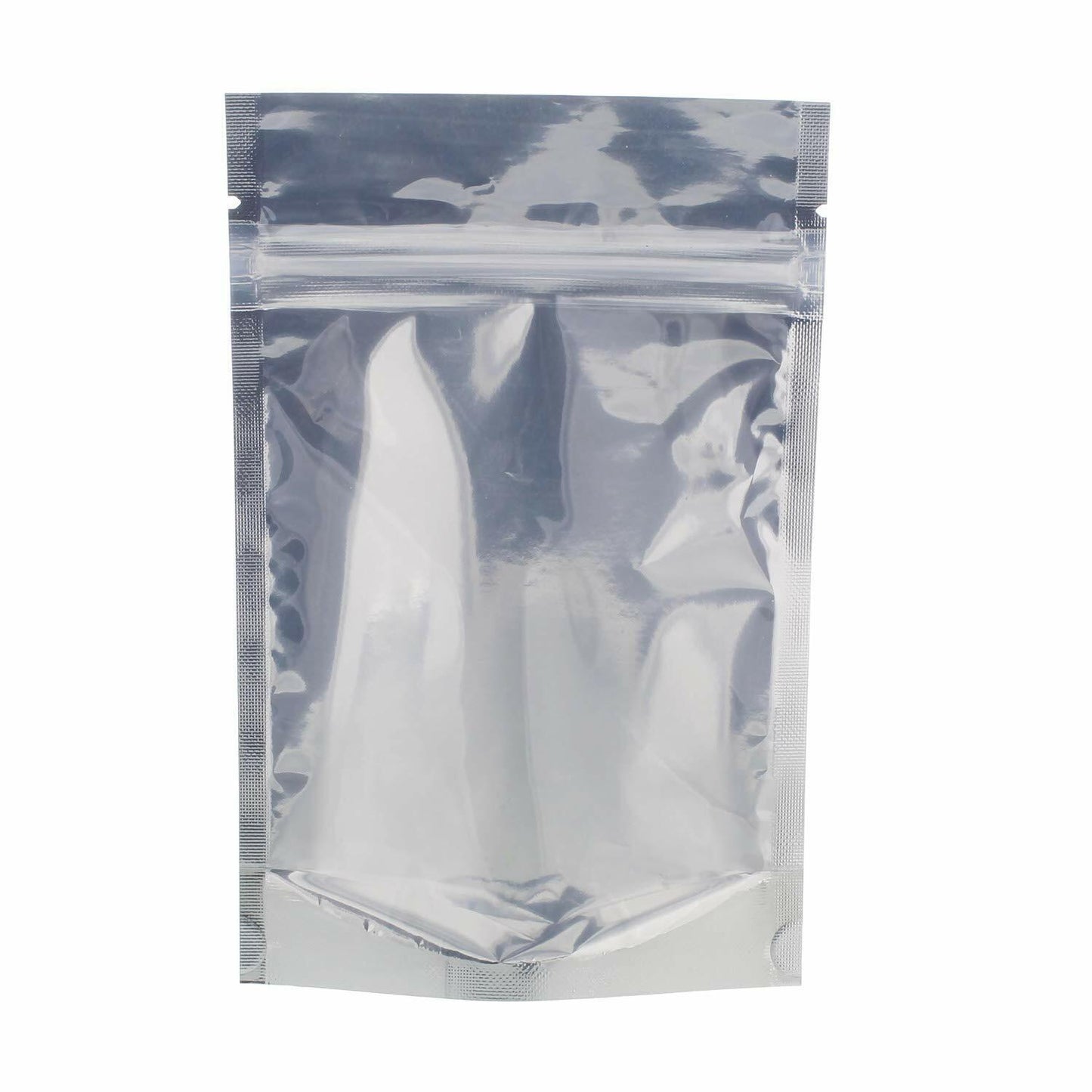 (100 pc) Kitchen Keeper Food Bags: Silver & Clear, Stand-Up & Heat-Seal