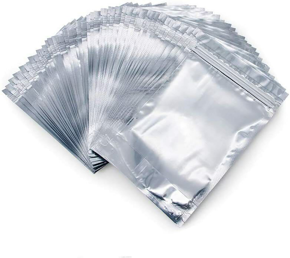 (100 pc) Kitchen Keeper Food Bags: Silver & Clear, Stand-Up & Heat-Seal