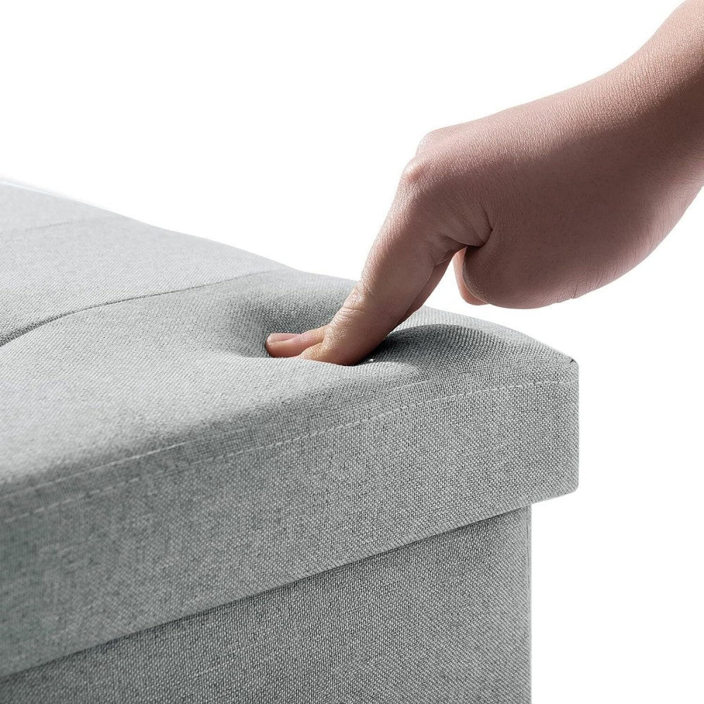 Space-Saving Foldable Storage Ottoman: Seat, Footstool & Toy Box