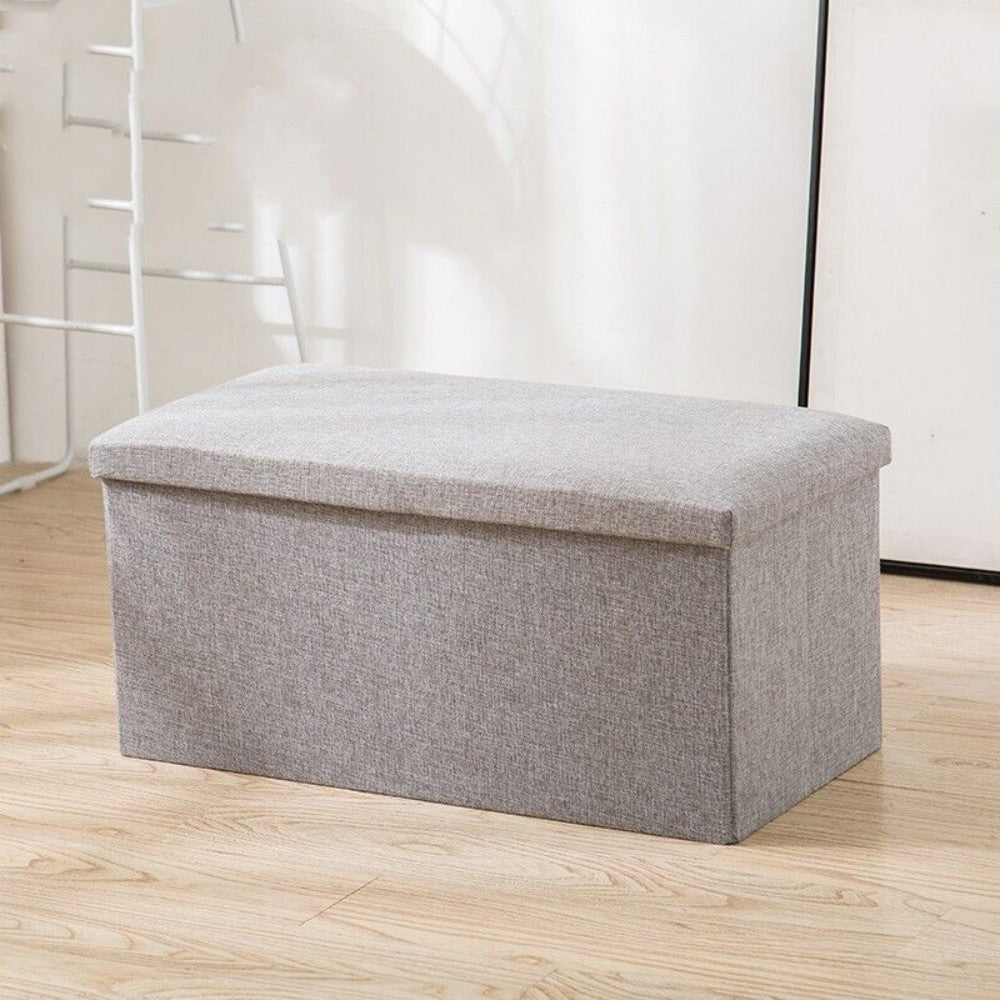 Space-Saving Foldable Storage Ottoman: Seat, Footstool & Toy Box